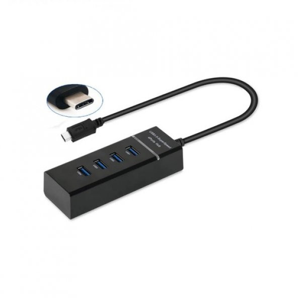 Usb 3.1 Type-C Çoklayıcı 4 Port Usb 3.0 Hub - Type C To Usb ... (552904253) ürün görseli 1