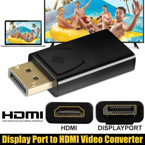 Displayport To Hdmi 4K Kablo Display Port Çevirici Dönüştürücü Mini ürün görseli 1
