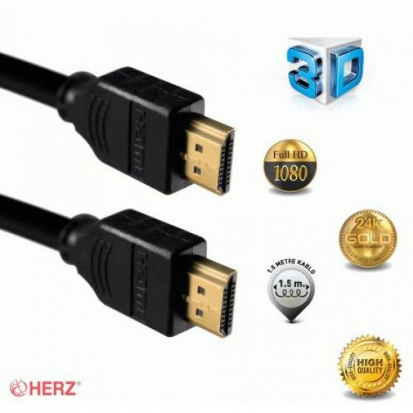 Hdmi Kablo Erkek Erkek 50 Cm Kısa Kablo Altın Uç 2160P Destekler ürün görseli 1