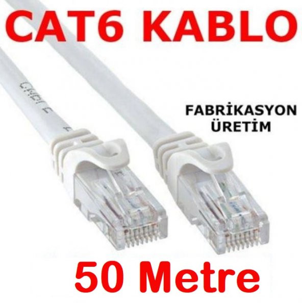Cat6 Kablo Ethernet Adsl Lan Patch Kablo Fabrikasyon Uç 50 Metre ürün görseli 1