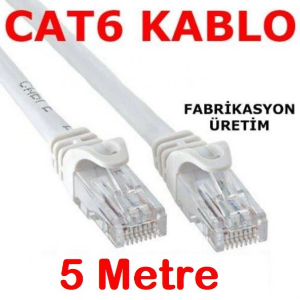 Cat6 Kablo Ethernet Adsl Lan Patch Kablo Fabrikasyon Uçlu 5 Metre ürün görseli 1