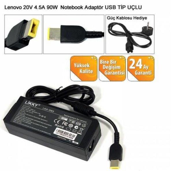 Kuvars Lenovo Ibm Notebook Kare Uç Adaptör Yoga 11 11S 13 X1 Carbon Şarj ürün görseli 1