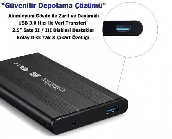 2.5 Usb 3.0 Harici Harddisk Hdd Kutusu Sata Disk Ssd Veri Aktarma ürün görseli 1