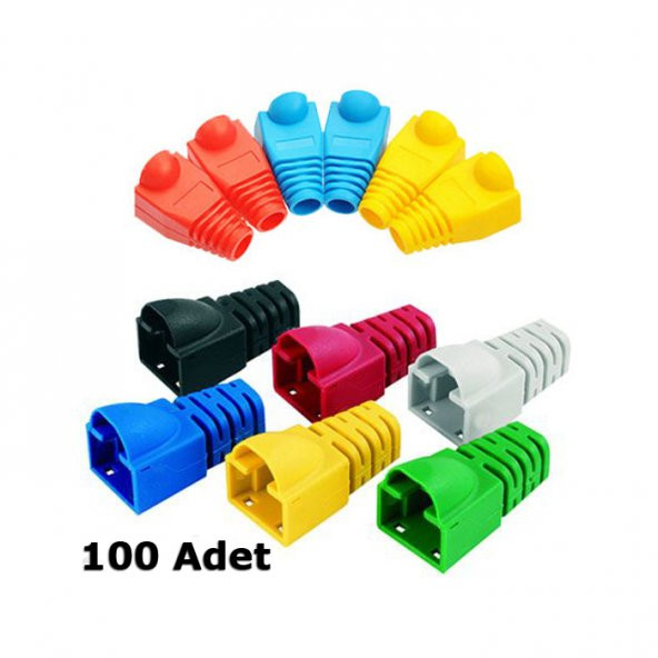 Rj45 Kılıf Cat5 Renkli Koruyucu Network Boot 100 Adet Papuç ürün görseli 1