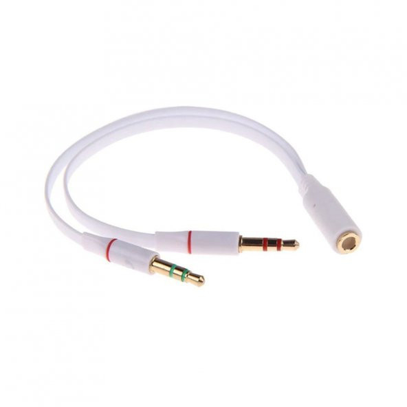 Kulaklık Mikrofon Ayırıcı Y Splitter Kablo 2 X 3 5Mm Stereo ürün görseli 1