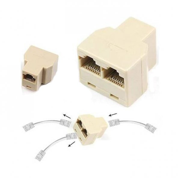 1 Giriş 2 Çıkış Rj45 Ara Çoklayıcı - Ek Bağlantı Konnektör ürün görseli 1