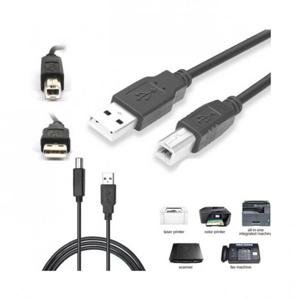 Usb Yazıcı Kablosu Hp Canon Brother Printer Kablosu 1.8 Metre ürün görseli 1