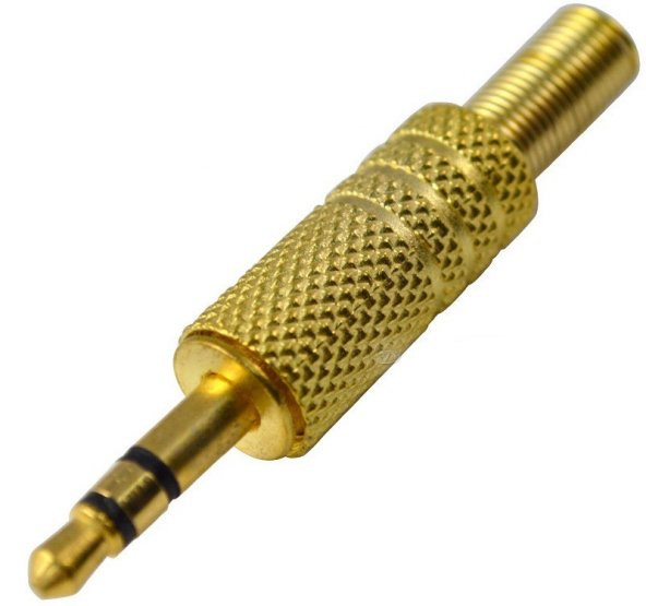 3.5 Mm Stereo Erkek Jak Metal Gold Altın Sarı ürün görseli 1