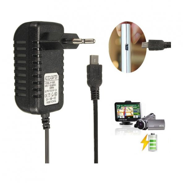 Mini Usb 5 Pin Tablet Adaptör Şarj Cihazı 5V 2A ürün görseli 1