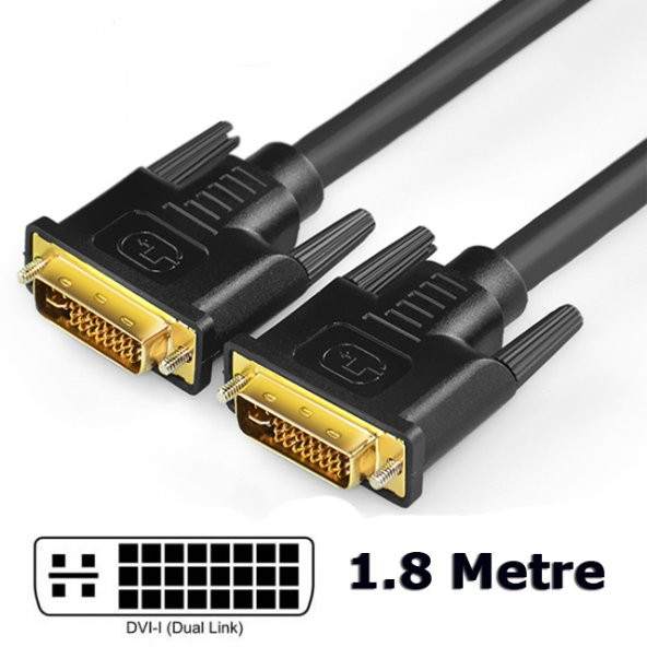 Dvi To Dvi Kablo Çift Filtreli Dvi-I Dual Link 24+5 - 1.8 Metre ürün görseli 1