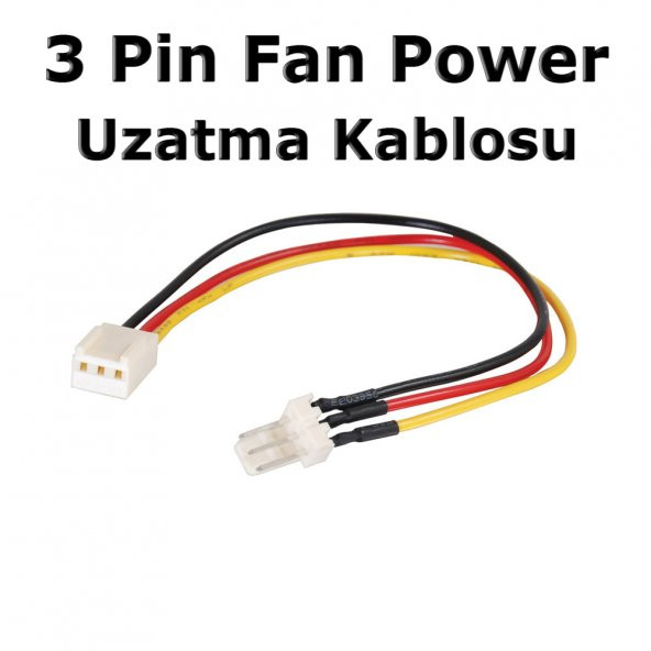 3 Pin Fan Power Güç Elektrik Uzatma Kablosu 10Cm ürün görseli 1