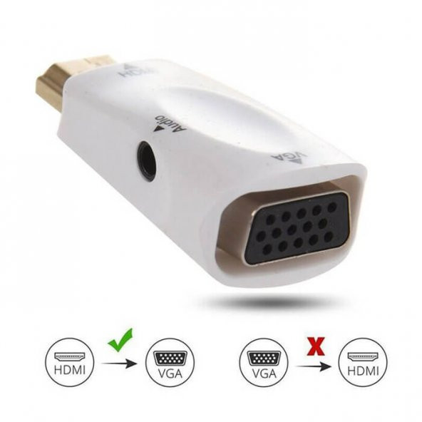 Hdmi To Vga Dönüştürücü Çevirici - Uydu Alıcısıyla Uyumlu ürün görseli 1