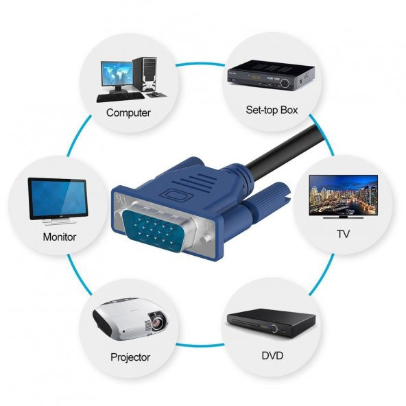 10M Metre Vga Görüntü Kablosu Lcd Projeksiyon - Resim 4