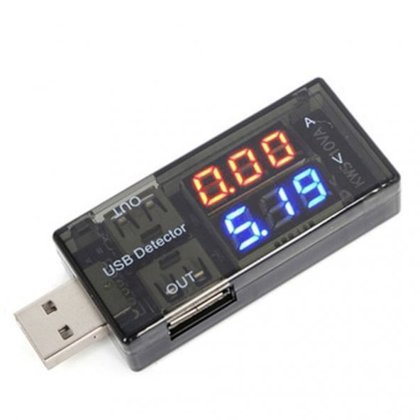 Usb Voltmetre, Usb Ampermetre, Usb Akım Ölçer - Çift Usb Çıkışlı N11.4046 ürün görseli 1