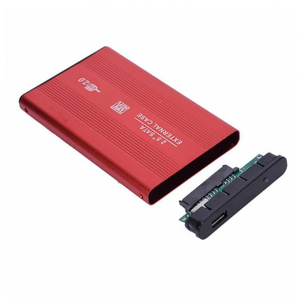 2.5 Hdd Kutusu Usb 2.0 Harici Metal Harddisk Kutusu Kırmızı ürün görseli 1