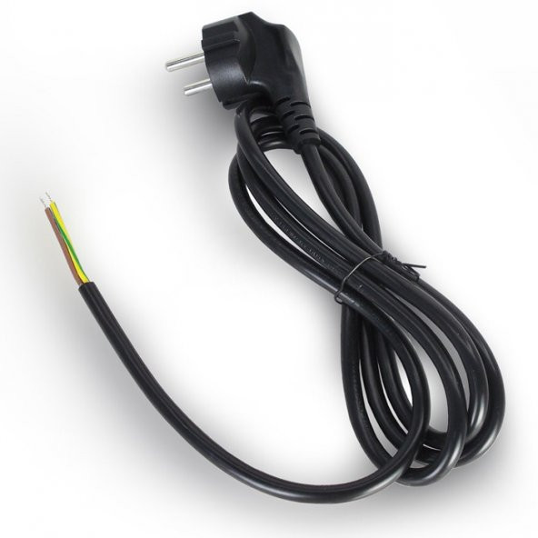 Power Kablo 3X0.75Mm 1 Metre Uzatma 3 Pin Uçu Açık ürün görseli 1