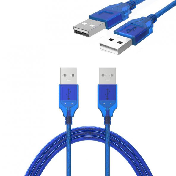 Wozlo USB İki Ucu Erkek Kablo 60 CM ürün görseli 1