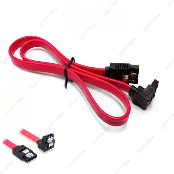 40 Cm Sata Data Kablo - 90 Derece - Metal Klip - Resim 6