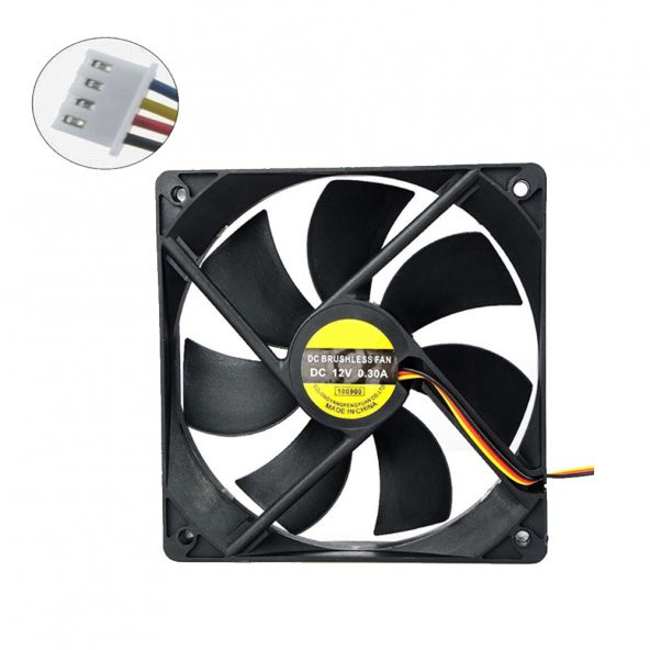 9 Cm Kasa Fanı 90Mm 12V Dc Kasa Soğutucu Fan Sessiz 4 Pinli ürün görseli 1