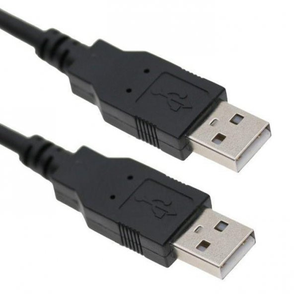3 Metre Usb Erkek Erkek Kablo - Usb 2.0 Siyah Iki Ucu Erkek Kablo ürün görseli 1