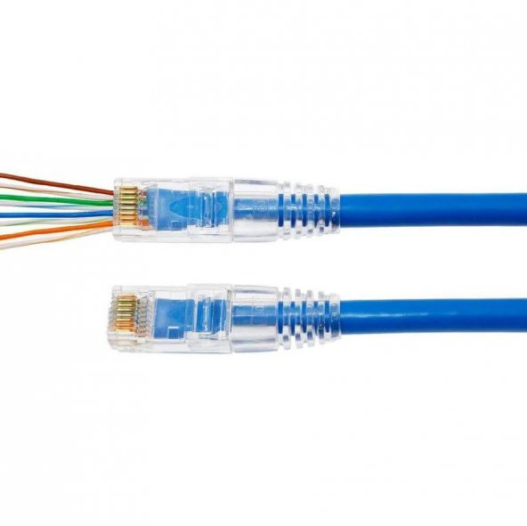 Ez Rj45 Cat5/Cat6 Yeni Nesil Delikli Konnektör - 100 Adet ürün görseli 1