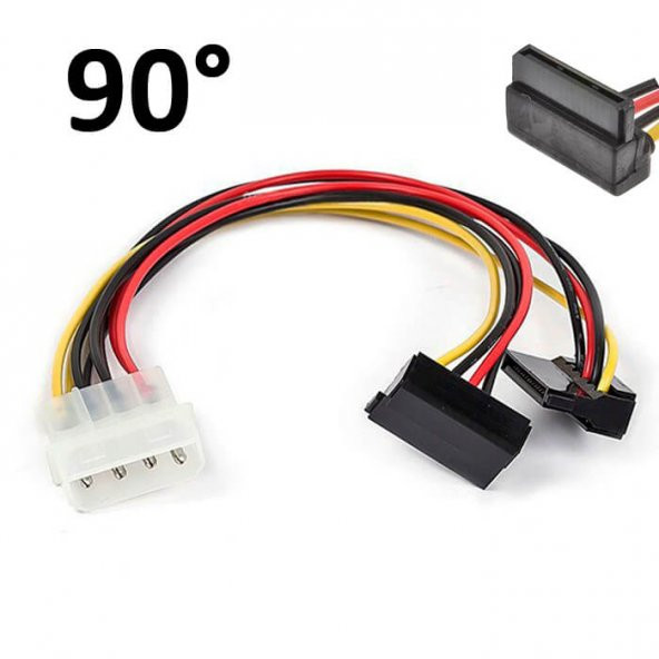 90° Sata Power Splitter Kablo 2Li - L Model-Sata Çoklayıcı Kablo ürün görseli 1