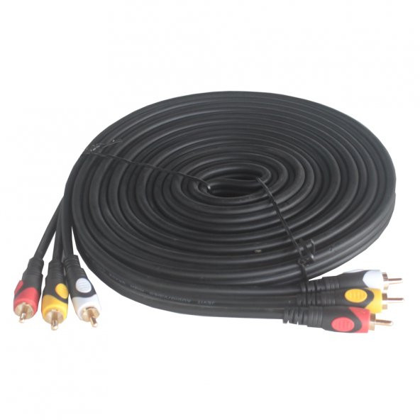 5M 3 Rca To 3 Rca Ses Video Sinyal Kablosu Özel Bakır Seri ürün görseli 1