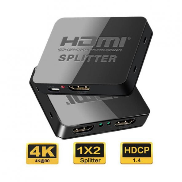 2 Port Hdmi Çoklayıcı Splitter - 4K Çözünürlük - Ultra Slim Kasa ürün görseli 1