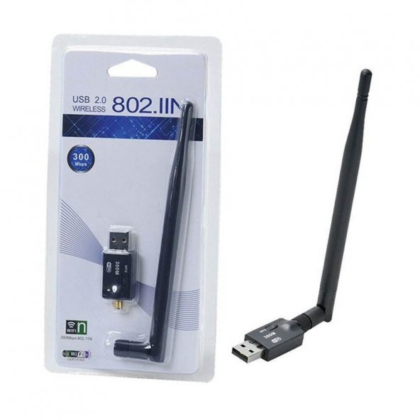 300Mbps Wireless USB Wi-Fi Adaptör Dongle 5Dbi Anten Network Lan ürün görseli 1