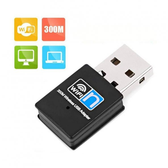 300Mbps Wireless USB Wi-Fi Adaptör Dongle Network Lan Aparatı ürün görseli 1