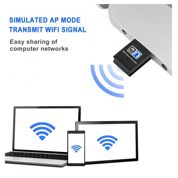 300Mbps Wireless USB Wi-Fi Adaptör Dongle Network Lan Aparatı - Resim 6