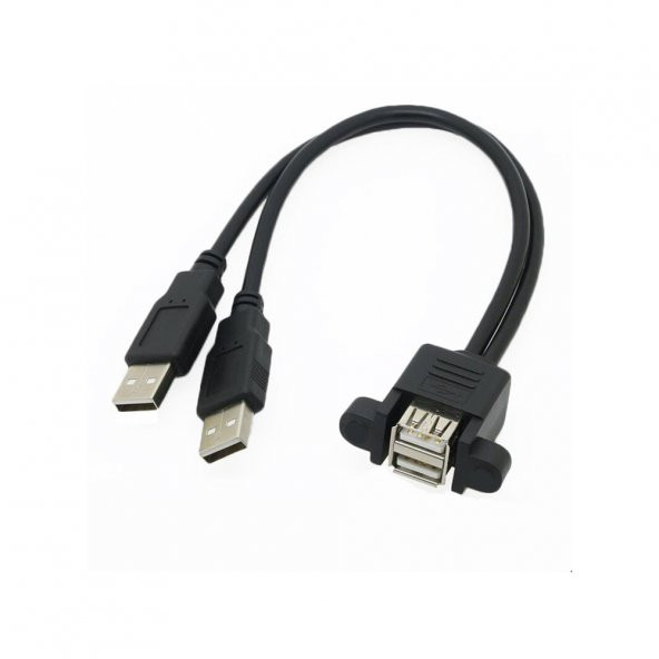 2X Usb A Erkek To 2X Usb A Dişi Panel Tipi Kablo - 30Cm ürün görseli 1