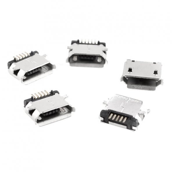 Koodmax-Micro Mikro Usb 5 Pin B Tipi Dişi Şase Konnektör Lehim Tipi 10Lu ürün görseli 1