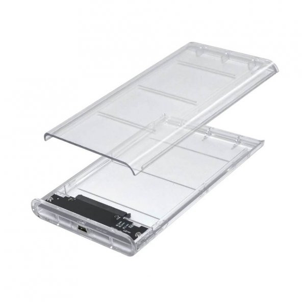 Wozlo 2.5 İnç Sata Usb 2.0 Harddisk Kutusu - Şeffaf - Mini Usb - Resim 3
