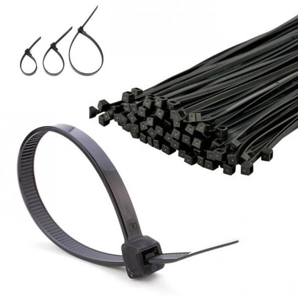 370 3.6Mm - Siyah - 37 Cm Kablo Bağı - 100 Adet ürün görseli 1