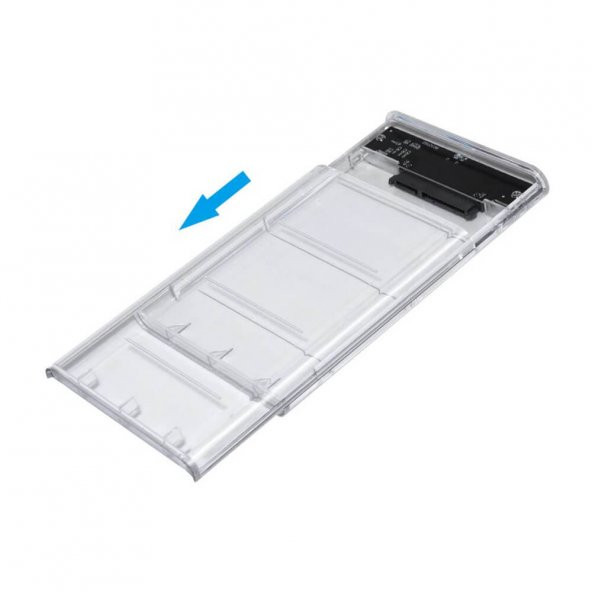 Wozlo 2.5 İnç Sata Usb 2.0 Harddisk Kutusu - Şeffaf - Mini Usb - Resim 7