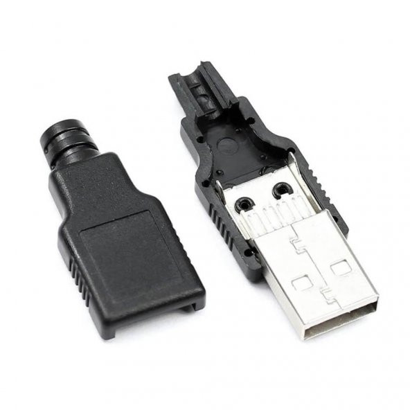 Usb A Erkek Konnektör - Lehim Tipi - Plastik - Usb Erkek Söket N11.4026 ürün görseli 1