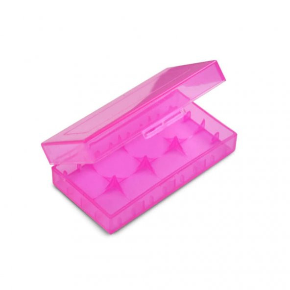 Sert Plastik 18650 Pil Saklama Kutusu Pembe ürün görseli 1