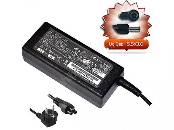 Koodmax Samsung R510H R700 R410 19V 3.16A 5.5*3.0Mm Notebook Adaptörü ürün görseli 1