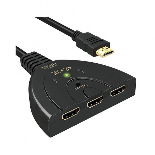 3 Port Kablolu Hdmi Switch 4K 2160P Ultra Hd 3 Giriş 1 Çıkış ürün görseli 1
