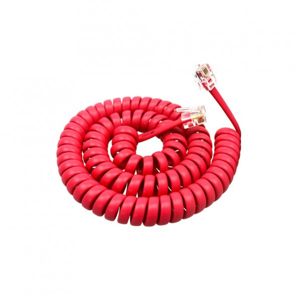 2M Spiral Telefon Ahize Kablosu - Kırmızı - Resim 2