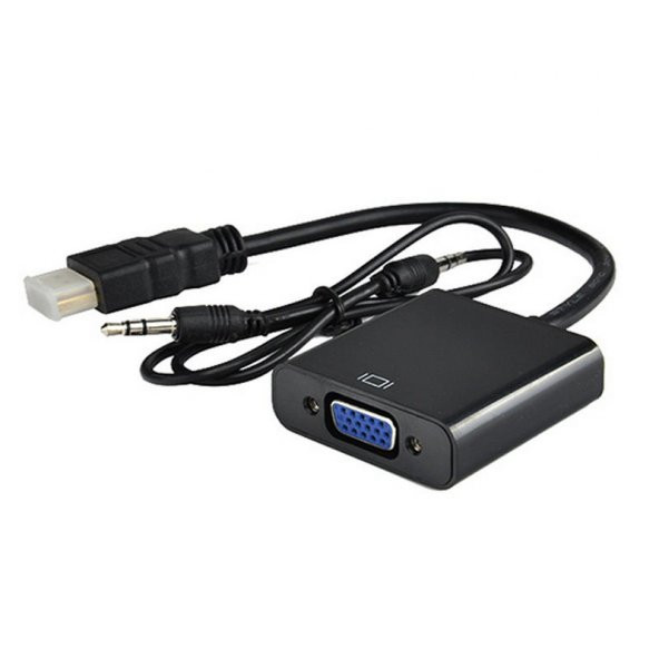 Hdmi To Vga Çevirici Dönüştürücü Adaptör + Ses Destekli ürün görseli 1