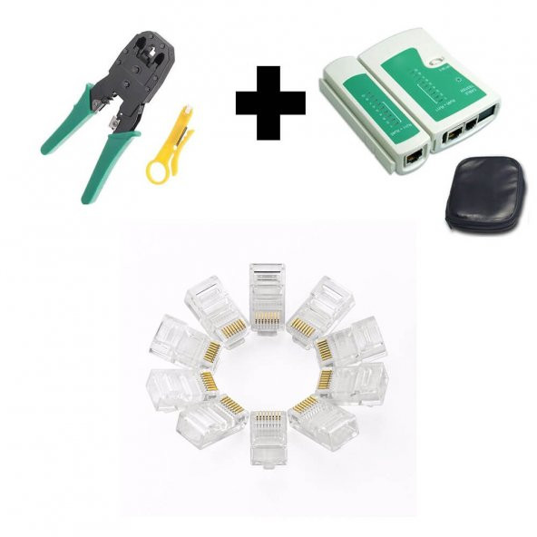 Network Seti +Pense+Tester+100 Adet Rj45 ürün görseli 1