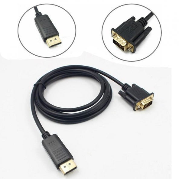 Displayport To Vga Display Port Vga Kablo 1.8M ürün görseli 1