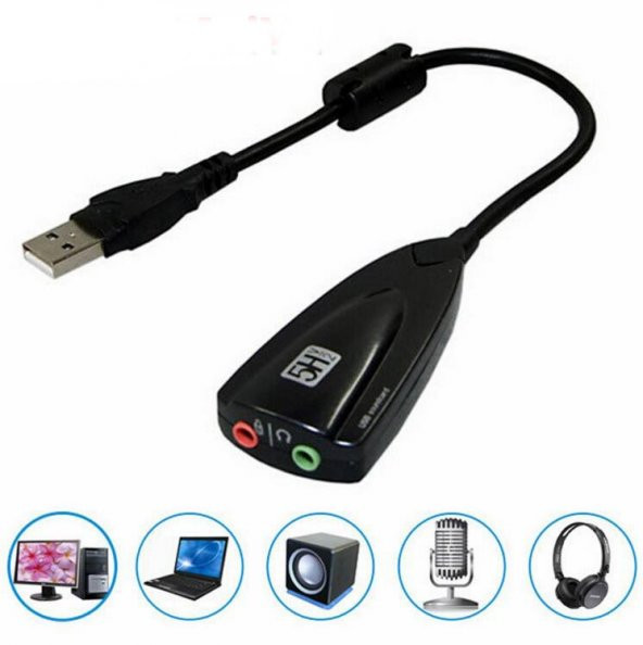 Wozlo 7.1 USB 12 Kanal 64 Bit 5HV2 Destekli Kablolu Audio Çevirici Harici Ses Kartı ürün görseli 1