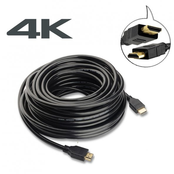 20M Metre 4K Hdmi Kablo 3D Ultra Hd Ethernet Altın Uç Kablo ürün görseli 1