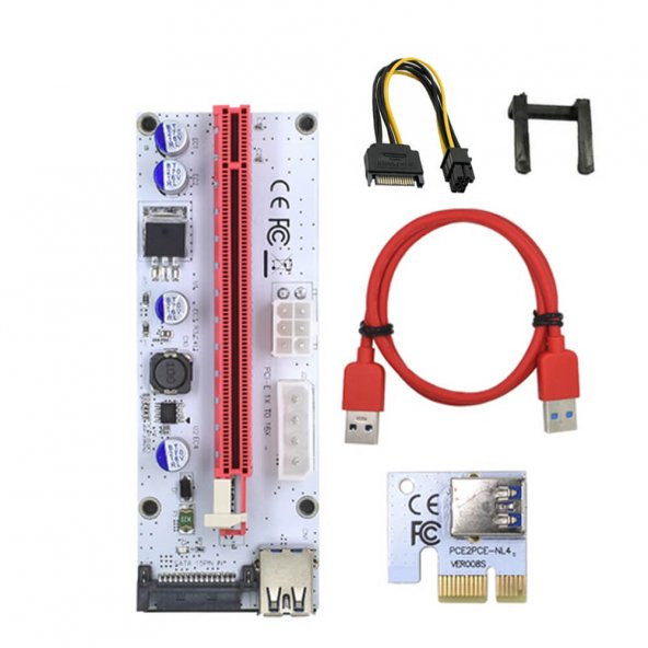 PCI-E 1X To 16X Usb 3.0 Riser Kart 6 Adet ürün görseli 1