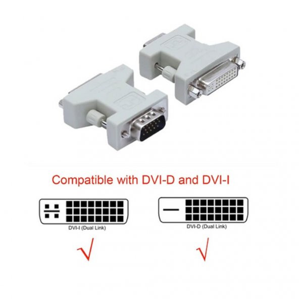 Dvi 24+5 Dişi To Vga Erkek 15 Pin Çevirici Dönüştürücü Adaptör (551664328) ürün görseli 1