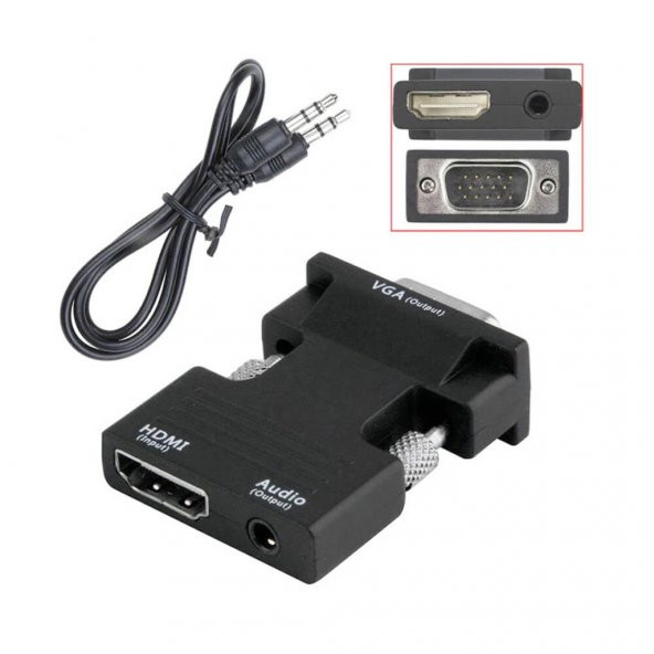 Hdmi To Vga Kablo Çevirici Ses Destekli Receiver Ps3 Ps4 Laptop (551664311) ürün görseli 1