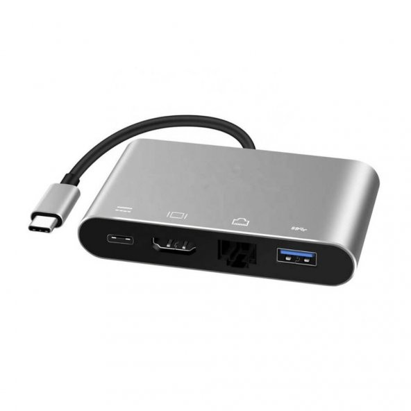 Type-C To Hdmi 4K Gigabit Ethernet Type-C Usb 3.0 Şarj Çoklayıcı (551664301) ürün görseli 1